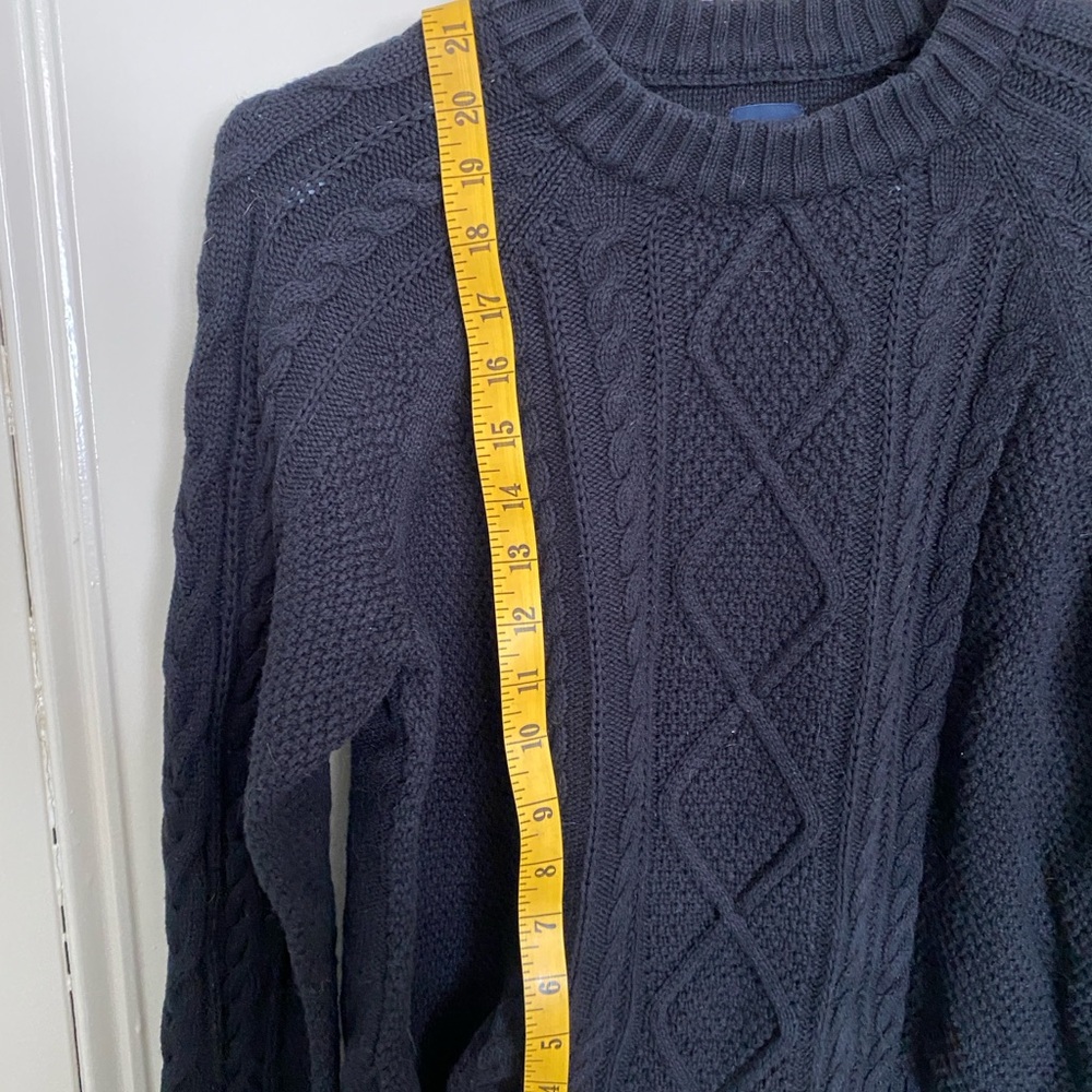 100% cotton GAP Black Cable-Knit Crewneck Summer Sweater
